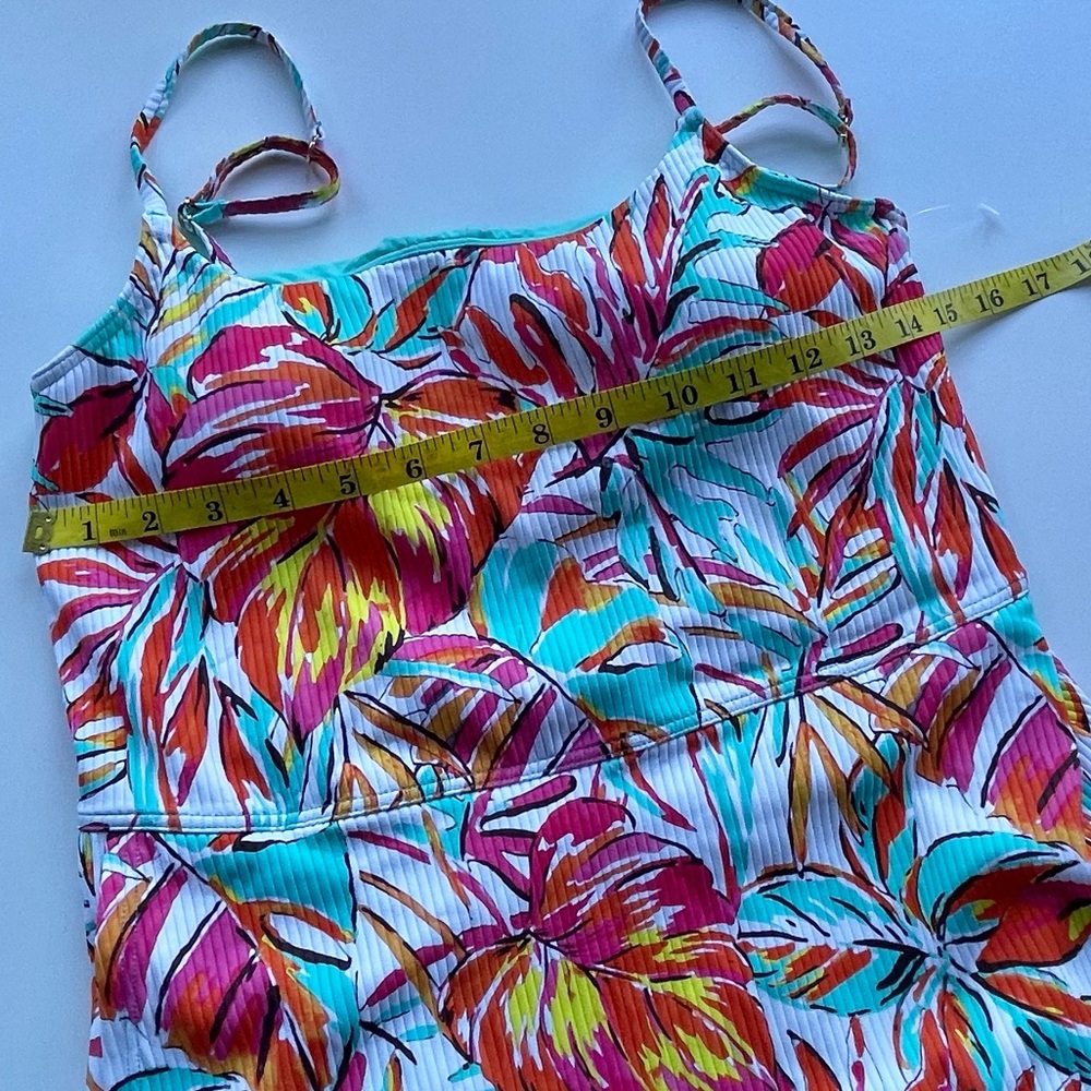 Sunsets Naomi Swim Dress One Piece Ribbed Palms Serenade Size Large - Picture 4 of 9